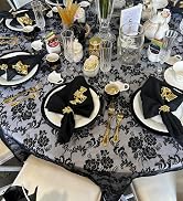 Pardecor Lace Tablecloth Rectangle 60x120 Black Lace Tablecloth Lace Table Clothes Eyelash Vintag...