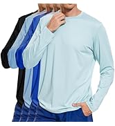 Men's UPF 50+ Quick Dry Long Sleeve Shirt Moisture Wicking Lightweight Hiking Tee for Outdoors Ac...