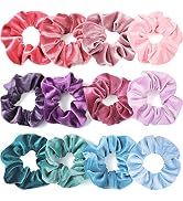 IVARYSS Scrunchies for Girls, 12 Pcs Velvet Scrunchies for Hair, Soft Ponytail Holder, Cute Color...