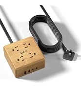 USB Power Strip Surge Protector - SUPERDANNY Desktop Extension Cord with 4 Widely Spaced Outlets ...
