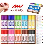 FUMILE 160 Count Washable Markers Bulk,10 Assorted Colors Markers for Kids,Broad Line Conical Tip...