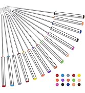 15pcs 9.5 Inch Fondue Sticks, Smores Sticks, Stainless Steel Fondue Forks with Heat Resistant Han...