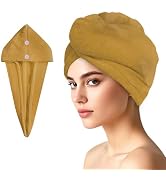 AGKXHDEC 1 Pack Double Layer Microfiber Towel, Hair Turbans for Wet Hair, Drying Hair Wrap for Wo...