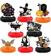 Halloween Honeycomb Centerpieces - Pack of 9 | Halloween Centerpieces for Halloween Party Decorat...