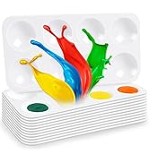 Hulameda 12pcs Paint Tray Palettes for Kids, White Plastic Paint Tray for Painting Party, DIY Cra...