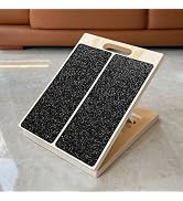 Adjustable Foot Incline Wooden Slant Board for Calf Stretching,440lb Capacity, Balance Velour Str...