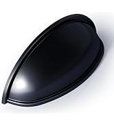 Veise 10 Pack 3 Inch Drawer Pulls, Solid Zinc Alloy Cup Pulls, Matte Black Kitchen Cabinet Handle...