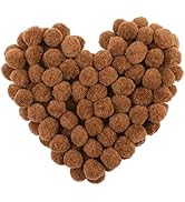 MORFEN 150 Pcs Pom Poms, 1 Inch Light Brown Craft Pom Poms, Fuzzy Pompom Puff Balls, Small Pom Po...