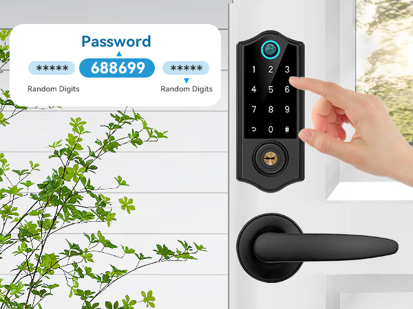 keyless entry door lock with handle