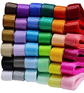 Supla 36 Rolls 36 Color 72 Yard 3/8" Wide Solid Grosgrain Ribbons Bulk Rainbow Color Grosgrain Ri...