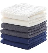 MUKIN Small Baby Washcloths, Soft Face Cloths, Newborn Absorbent Bath Wipes, Burp Cloths or Musli...
