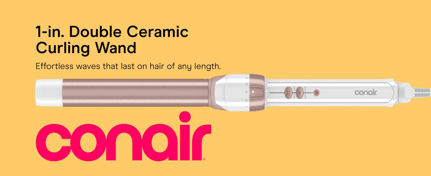 1-in. Double Ceramic Curling Wand. Effortless waves that last on hair of any length.