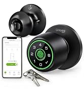 GHome Fingerprint Smart Door Knob Lock, Keypad & App Control for Bedrooms | 8 Months per Charge, ...