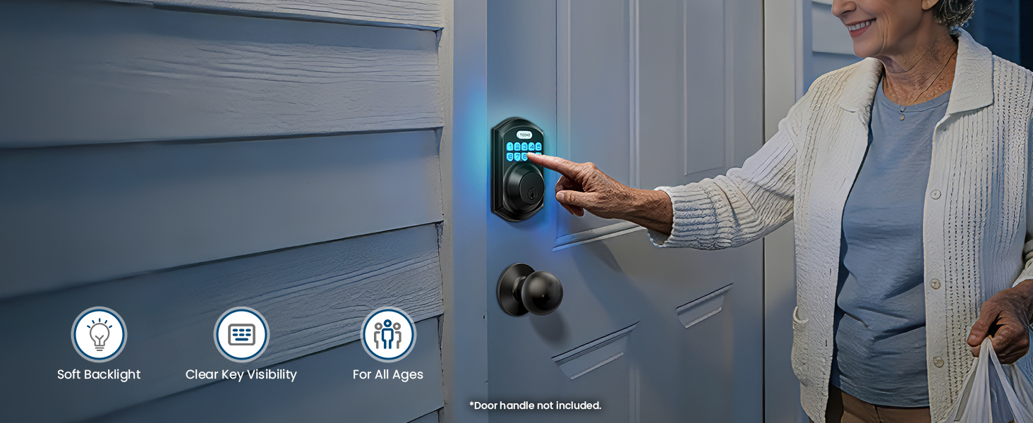 Backlit keypad ensures clear visibility at night, allowing easy and accurate unlocking anytime