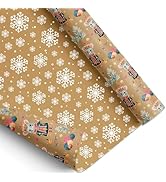 ZINTBIAL Mouse King Reversible Christmas Wrapping Paper - Holiday Gift Wrap with Snowflake on Bac...