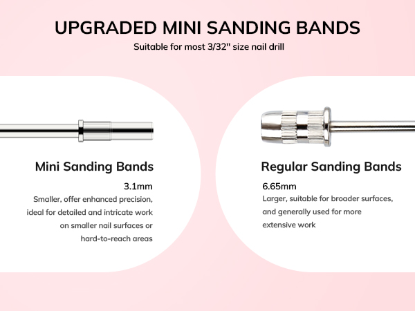 mini sanding bands nail drill bit nail sander for acrylic nail