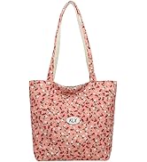 CEUTNIZ Cute Floral Tote Bag Cotton Flower Tote Bags Aesthetic Soft Grocery Cloth Bag for Women T...