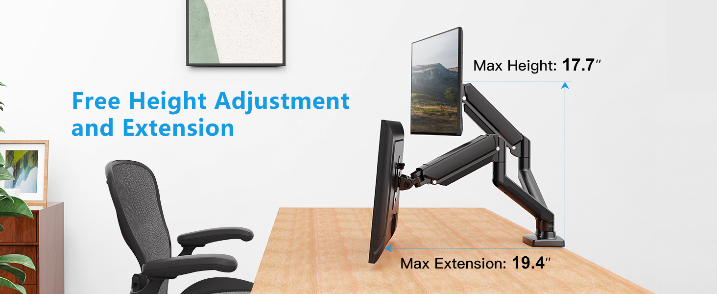 dual monitor arm