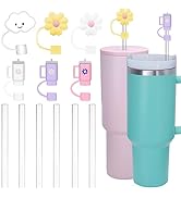 Straw Replacement for Stanley Cup Accessories - 6 Pcs Straw Covers for 6 Pcs Reusable Straws,Cute...
