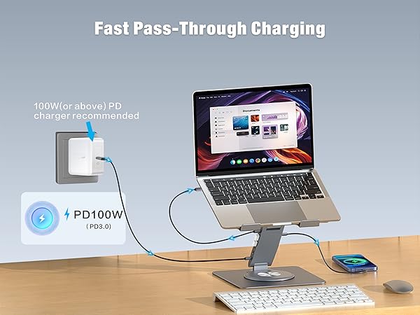 laptop stand with power charging port laptop stand with power delivery