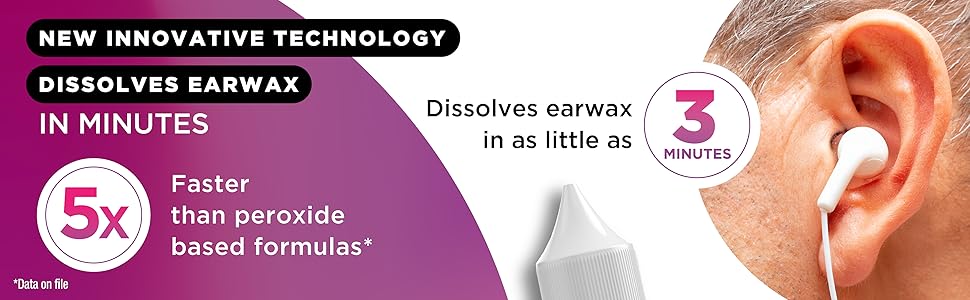 innovative technology dissolves earwax in minutes 5x faster than peroxide based formulas