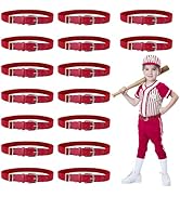SAYAYA 16 PCS Youths Baseball Belts Softball Belts Adjustable Elastic Baseball Uniform Belt for B...
