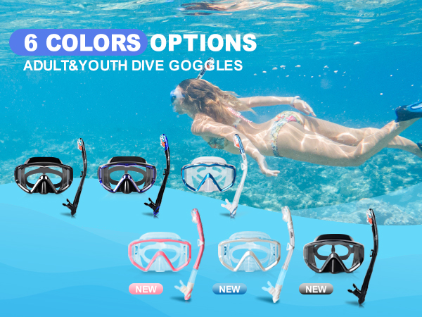 Snorkel Set,Snorkel Dry Top Snorkeling Gear for Adults, Panoramic Adults Snorkeling Set