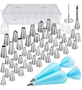 Kootek 54 in 1 Piping Bags and Tips Set with 13 Large Size Piping Tips, 35 Standard Size Icing Ti...