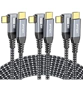 LDLrui USB C Monitor Cable, 4K 60HZ Display, Right Angle 3FT, 3Pack, 20Gbps Data Transfer, 100W C...