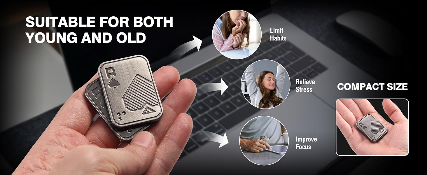 ITOKEY Metal Fidget Toys, EDC Fidget Slider, Desk Toy for Men, Cool Office Clicker Haptic Coin