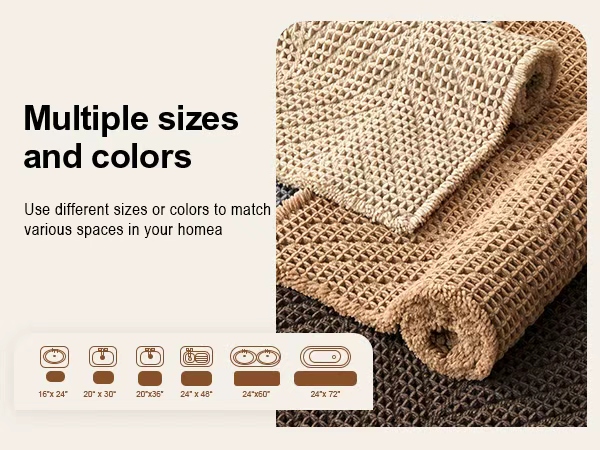 Multiple sizes and colors bathroom mat