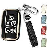 MILD EAST for Land Rover Key Fob Cover with Keychain, Car Key Case Shell Protector 5 Button for |...