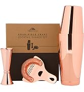 A Bar Above Copper Cocktail Shaker Set – 4-Piece Copper Bar Set for Business or Home Bar – Includ...