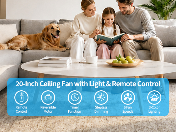Ceiling Fans with Lights and Remote