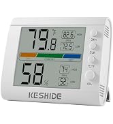 KESHIDE Hygrometer Thermometer Gauge Mini Digital, Monitor Indoor Outdoor Humidity Meter Temperat...
