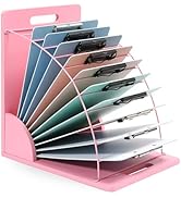 conifrag Clipboard Holder - 12 Layer Clipboard Storage Rack Wooden Clipboards Organizer With Stur...
