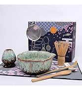 Joyscale Matcha Whisk Set, Matcha Set Whisk And Bowl, 8 Pcs Matcha Kit Set(Rose Design), 18 OZ, J...