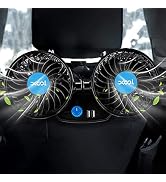 Car Fan, XOOL Electric Car Fans for Rear Seat Passenger Portable Car Seat Fan Headrest 360 Degree...