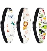 ZHOMA 3 Pcs Baby Head Support for Car Seat, Adjustable Band Strap for Stroller, Soft Neck Relief ...