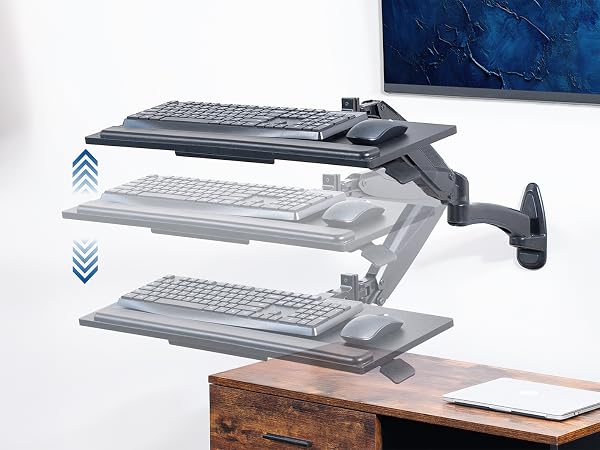 wall mounted keyboard being raised