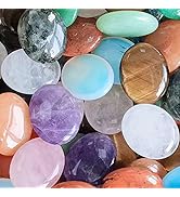 LAIDANLA 10PCS Healing Crystals Palm Stone Set Oval Crystal Amethyst Rose Quartz Obsidian Clear Q...