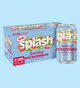 Splash Refresher Sparkling Water, Kiwi Watermelon - 8-Pack, 12 Fl Oz Cans - Flavored Carbonated S...