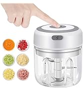 Electric Mini Garlic Chopper, 250ML USB Mini Food Chopper Garlic Mincer, Vegetable Chopper, Onion...