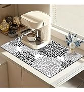 CQKEDMA Dish Drying Mat Diatomite Super Absorbent for Kitchen Counter, Non-slip Dish Drying Pad w...