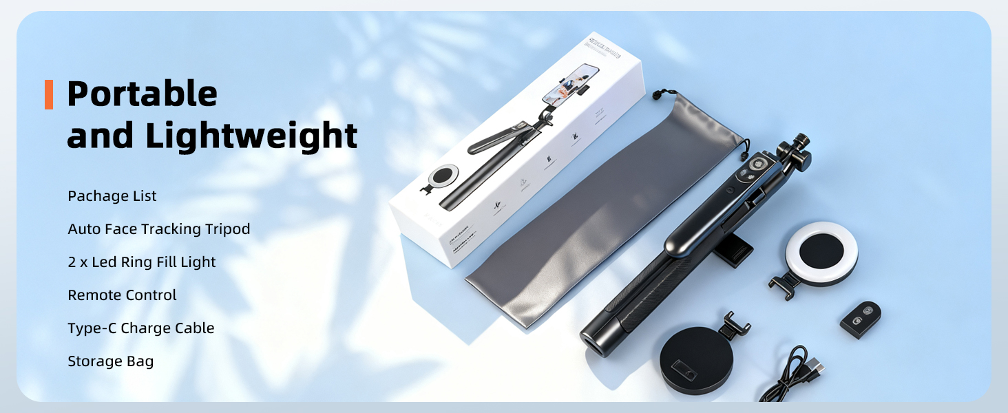 selfie stick for iphone with light