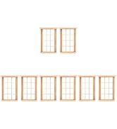 Angoily 1: 12 Scale Dollhouse Windows, 8 Pcs 4" Dollhouse Furniture 12-Pane Unfinished Miniature ...