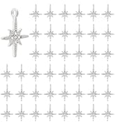 DICOSMETIC 50Pcs 8 Point Star Charm North Star Charms Rhinestone Star Pendant Alloy Celestial Cha...