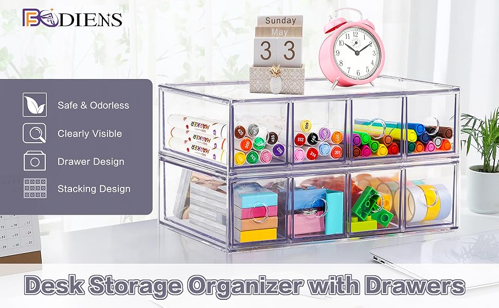 Desk Storage Organizer with Drawers