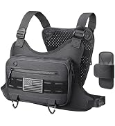 RXW Outdoor Sport Chest Rig for Men Women, Running Vest Bag with Pack Holster, Chest Pack Built i...