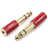 MOBOREST 1/4 Male to 1/8 Female Pure Copper Adapter, 6.35mm Stereo Male to 3.5mm Plug Jack Female...